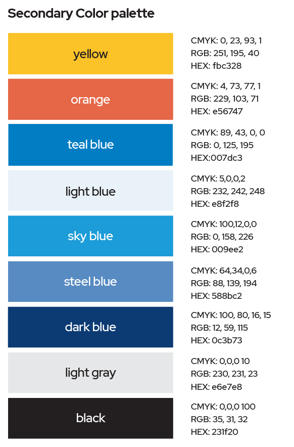 Secondary color palette