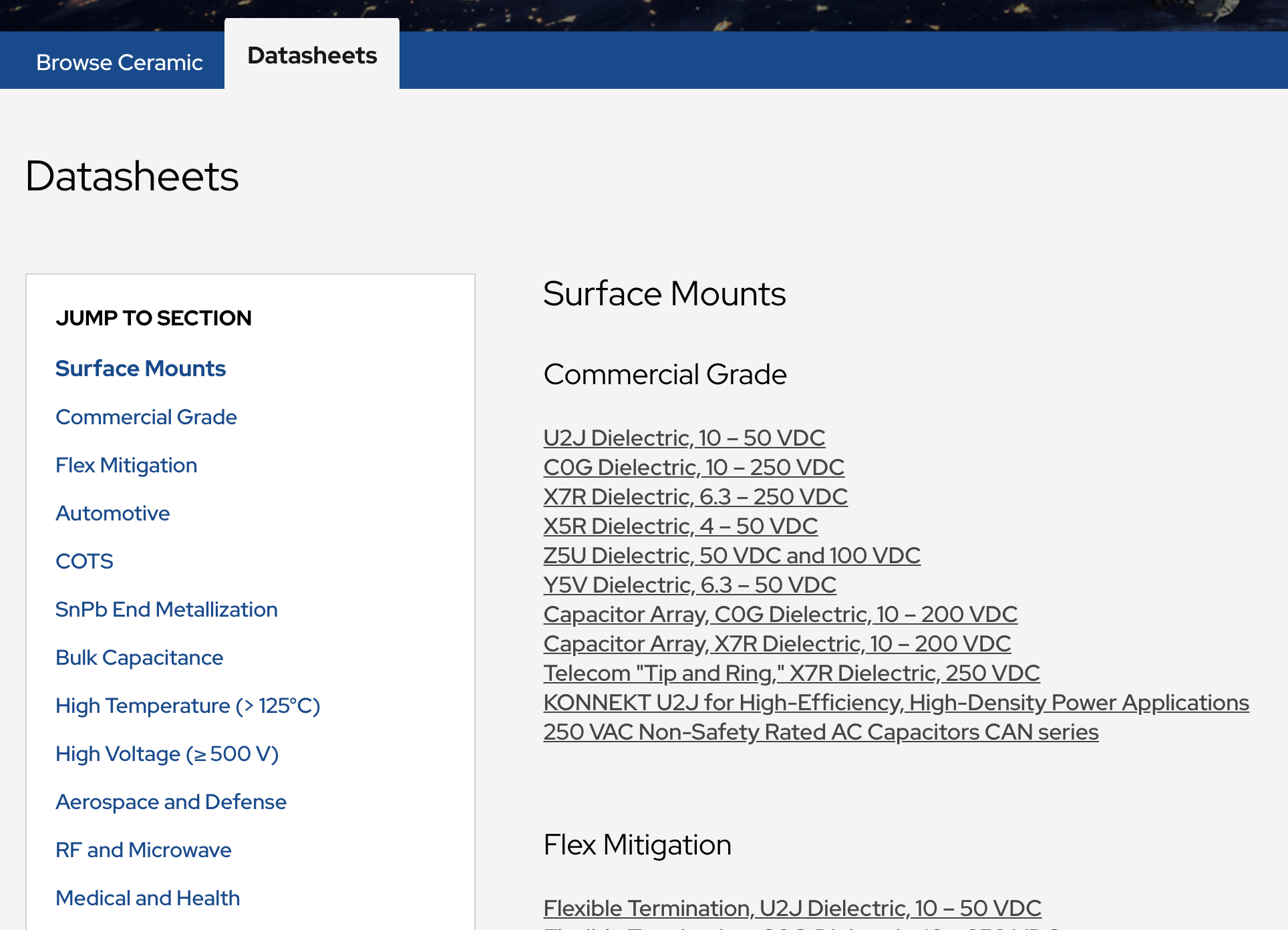 Screenshot of tertiary navigation example.