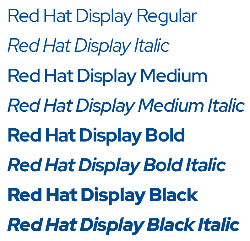 Red Hat Display font showcase