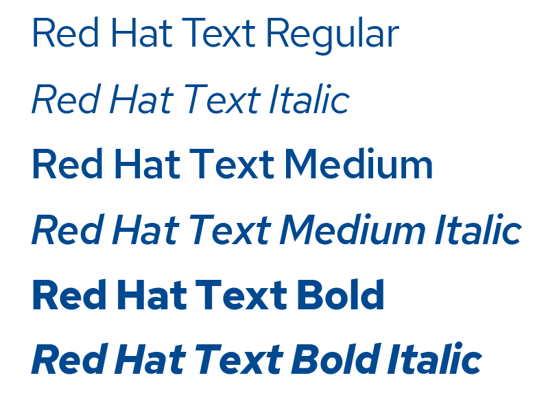 Red Hat Text font showcase