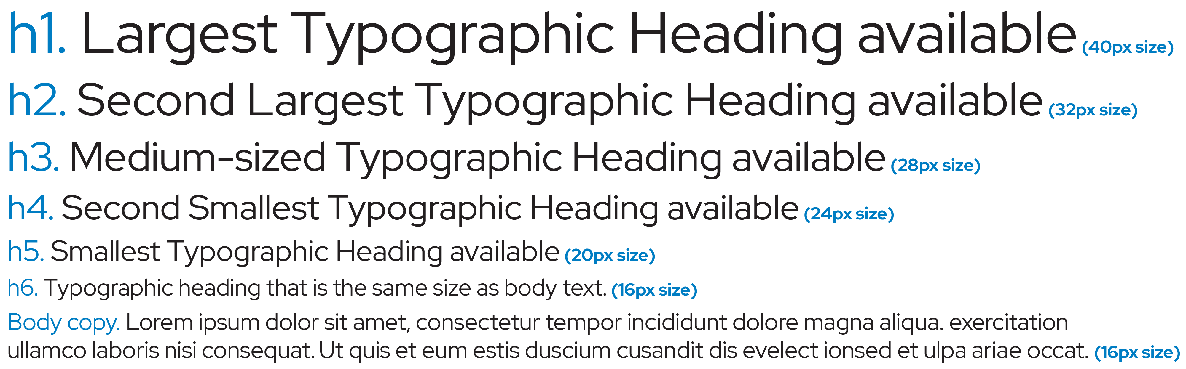 Red Hat font in different sizes to show how to distinguish between headers and paragraphs.